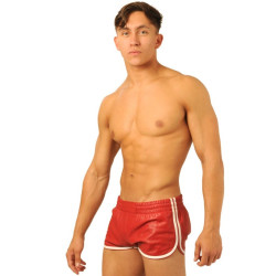 MK Toys Short en cuir Fist Rouge-Blanc